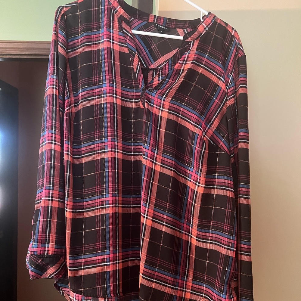 Plaid torrid blouse
